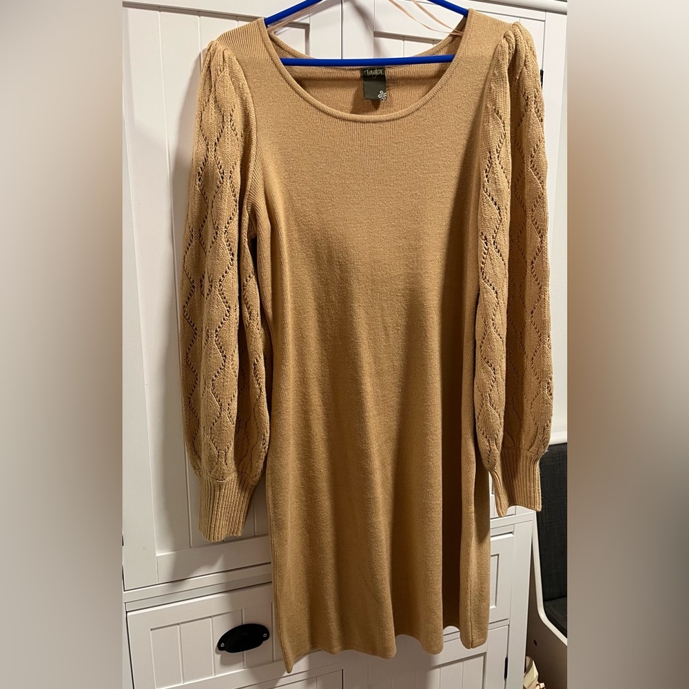 Tan sweater dress